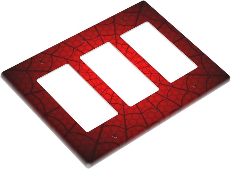 Giinly Spider Web Triple Gang Rocker Decorative Light Switch Cover, 3-Gang Wall Plate Outlet Cover - Image 2